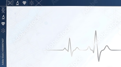 Professional Medical Congress Slide Background with Geometric Healthcare Details and Modern Layout