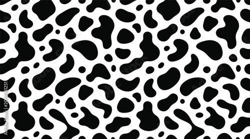 Konstfotografi Black and white irregular cowhide pattern background for design and decor