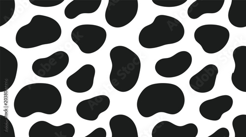 Bild auf Leinwand Seamless black and white cowhide pattern texture background for design