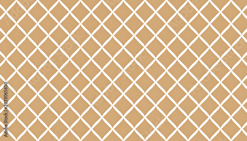 Tan rhombus pattern with white gaps, geometric repeating texture, fabric design, wallpaper background