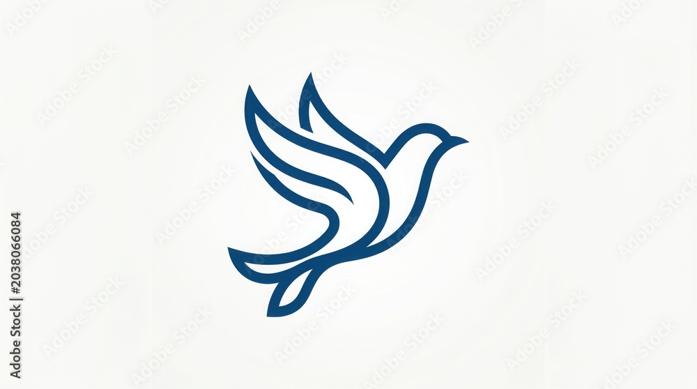 Fototapeta premium Elegant single line drawing of a dove in flight, symbolizing peace and freedom