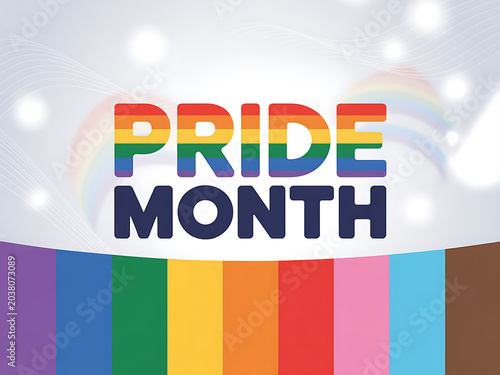 Pride month celebration with rainbow colors and lgbt community symbol, pride month