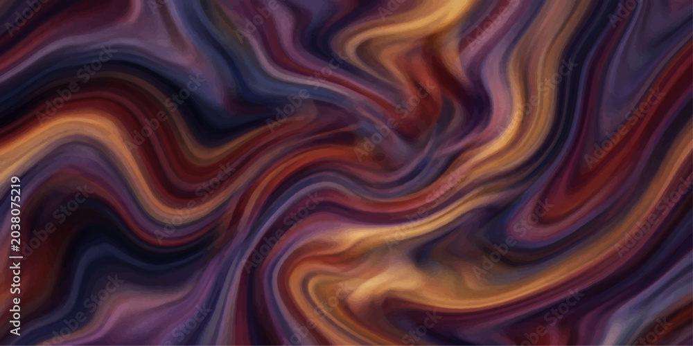 Fototapeta premium Abstract swirling pattern of colors with fluid texture in warm and cool tones.