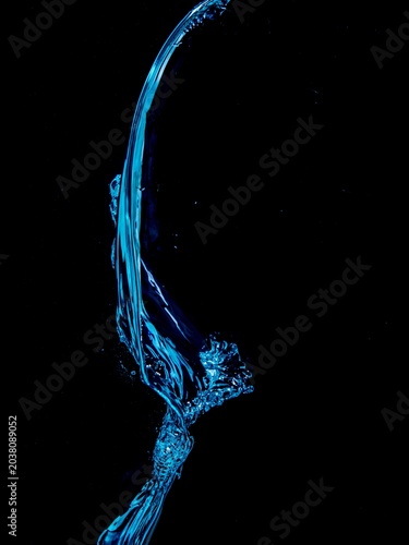 water splash isolated on black