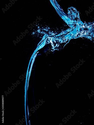 water splash isolated on black