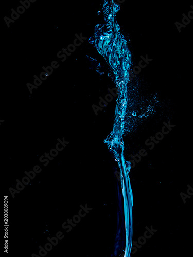 water splash isolated on black