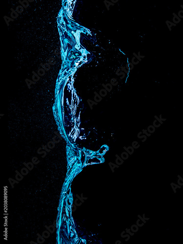 water splash isolated on black