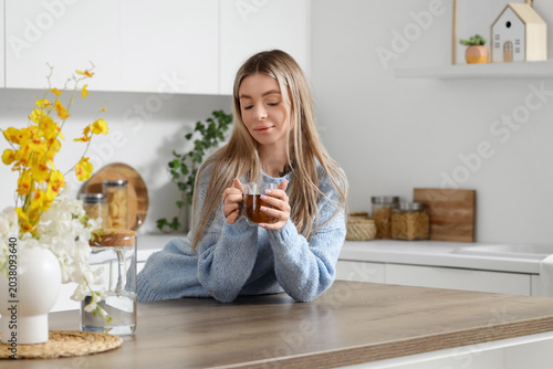 Beautiful young woman with ...