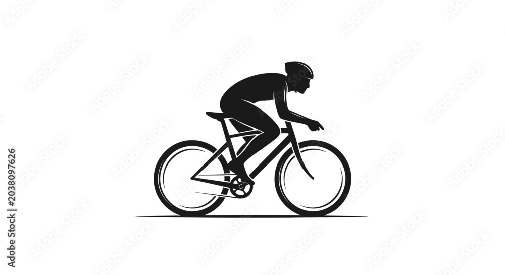 Fototapeta premium Cyclist Riding a Bicycle Fast.