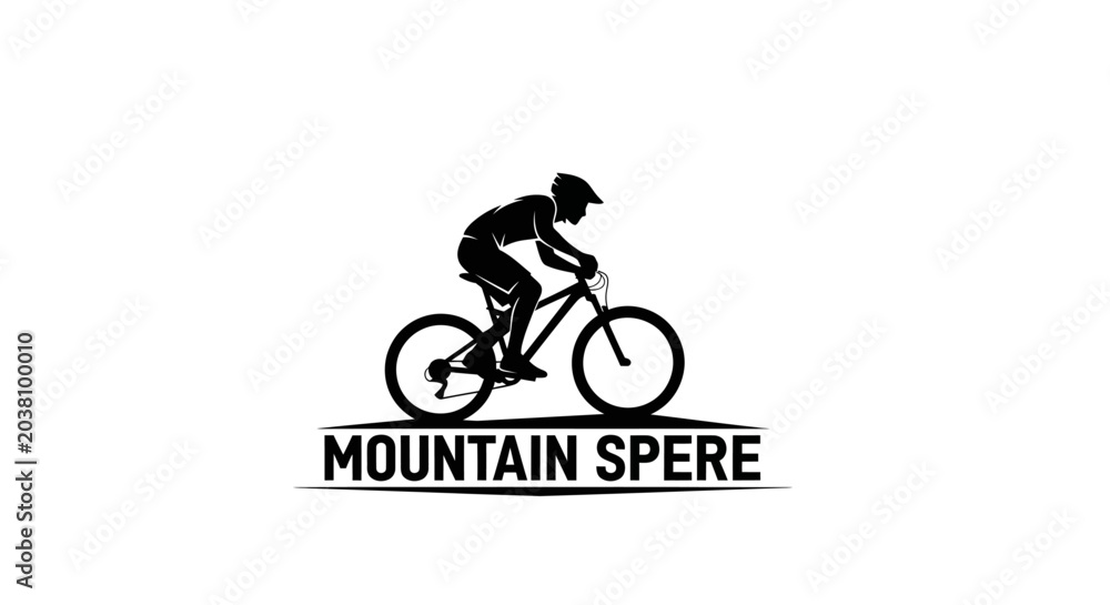 Fototapeta premium Man Riding a Mountain Bike Fast.
