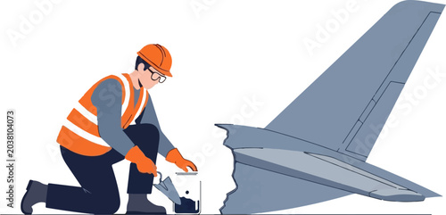 Ground Crew Worker Loading Cargo Onto Aircraft.