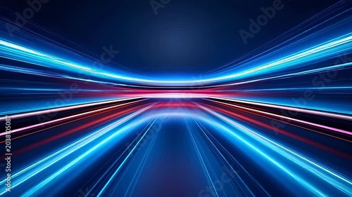 Digital red and blue glowing light abstract background