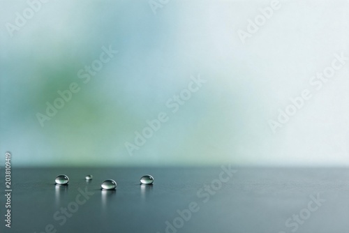 Water droplets on reflective surface