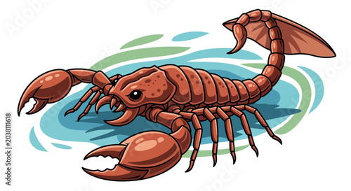 Schilderij op canvas Scorpio Zodiac Sign Illustration, Astrological Symbol, Stylized Scorpion