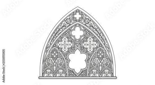 Εκτύπωση καμβά Gothic Architectural Window Tracery - Ornate Stone Carving Design