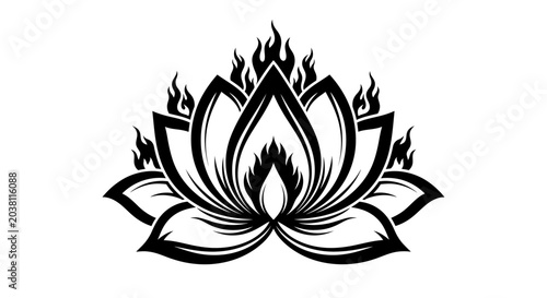 Canvastavla Fiery Lotus Flower Symbol: Spiritual Enlightenment and Transformation