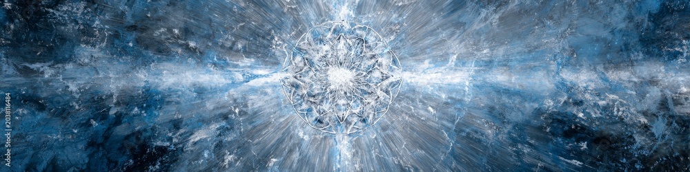 Fototapeta premium Abstract Blue Energy Burst with Light Rays
