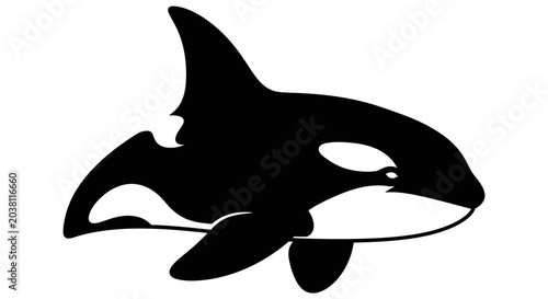 Konstfotografi Orca Killer Whale Silhouette Vector Illustration