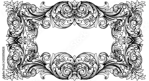 Ornate Vintage Flourish Frame - Decorative Scrollwork Border Element