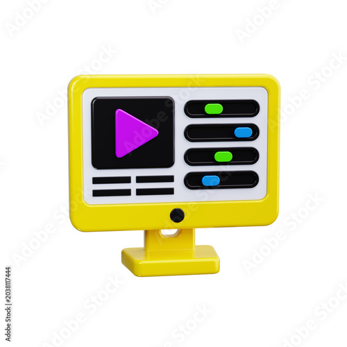 video editing 3d render icons