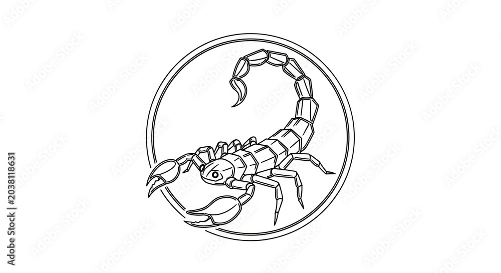 Fototapeta premium Black and White Scorpion Illustration Design.