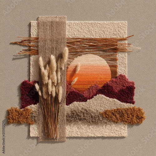 Warm Textured Abstract Wall Art Creation