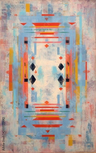 Abstract Colorful Geometric Composition Art