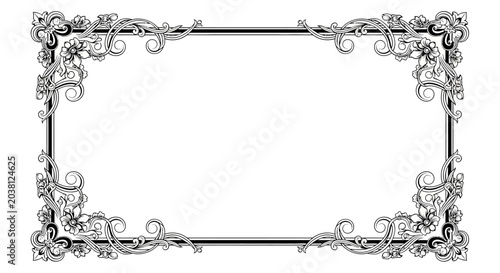 Ornate Vintage Frame Border - Decorative Flourish Element