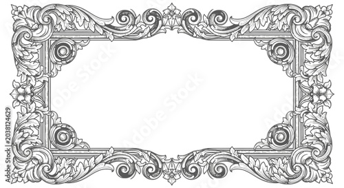 Ornate Vintage Frame Border - Decorative Flourish Element