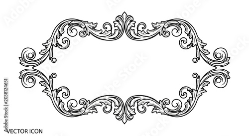 Konstfotografi Ornate vintage frame, decorative border, elegant flourish, filigree design, grap