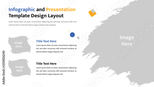 Modern infographic layout for business presentations featuring image placeholders and text sections