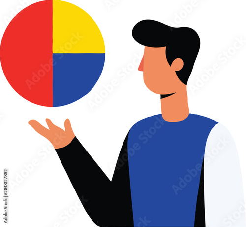 man with circular ball
