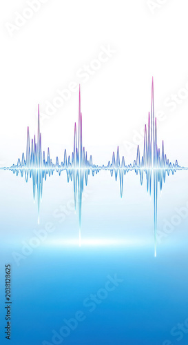 Abstract sound wave illustration with a transparent background music visual