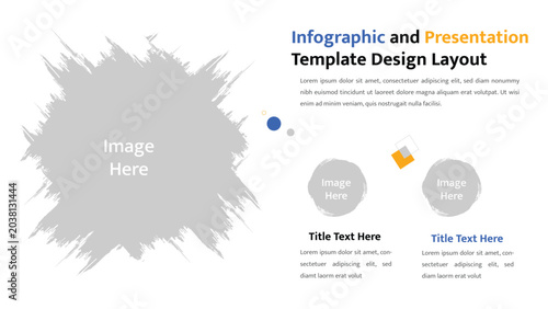 Versatile presentation template layout combining large and small image placeholders