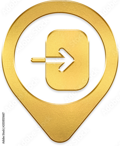 Canvas Print Login sign in access authenticate enter gold pin metallic app icon
