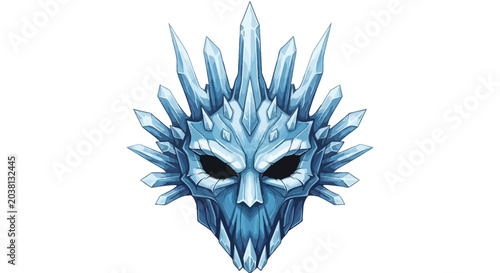 Bild auf Leinwand Ethereal Ice Mask: Winter Spirit, Frosty Face, Cold Fantasy Art