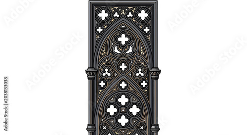 Фотография Gothic Window Tracery - Intricate Architectural Detail