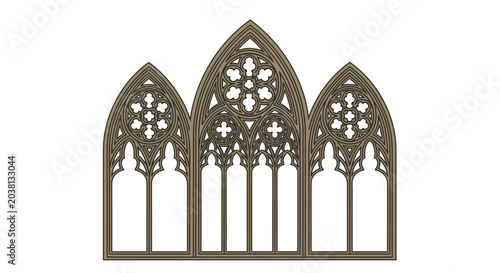 Φωτογραφία Gothic Window Tracery Stone Carving Architectural Element