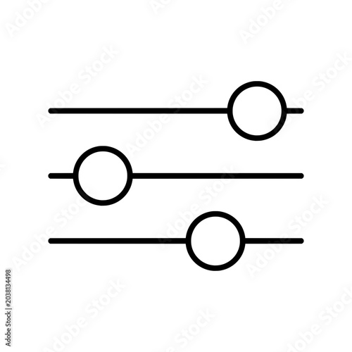 Adjustment Sliders Outline Icon