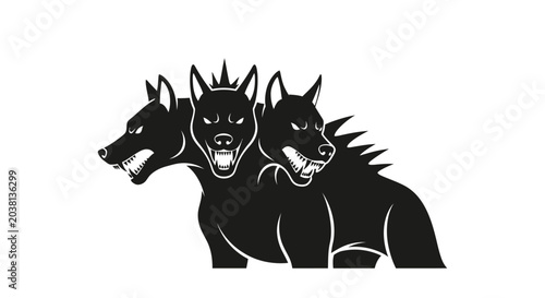 Foto Three-Headed Dog, Mythological Creature, Cerberus Silhouette, Guardian, Ancient