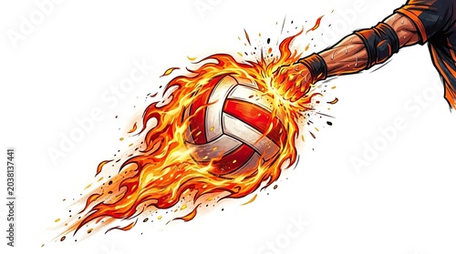 soccer ball in flames