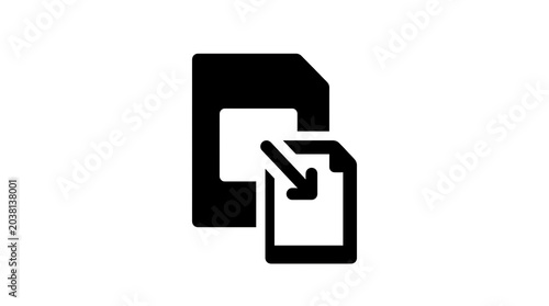 Black and white download icon
