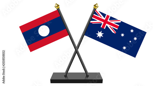 Quadro su tela Flag of Australia and Lao People's Democratic Republic