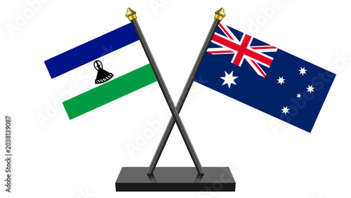 Bild auf Leinwand Flag of Australia and Lesotho