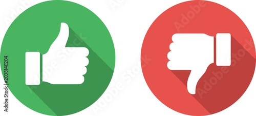 Schilderij op canvas Modern like and dislike social media icon vector set featuring approval feedback