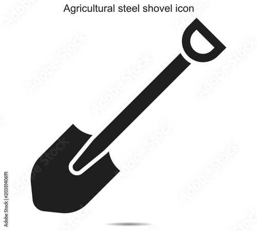 Agricultural steel shovel icon