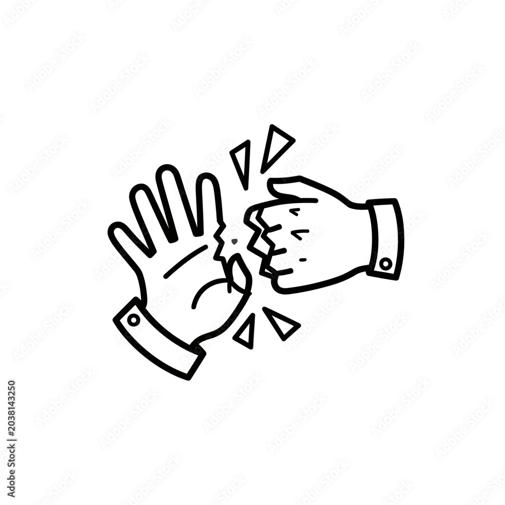 Fototapeta premium Handshake Icon Collision Vector Art