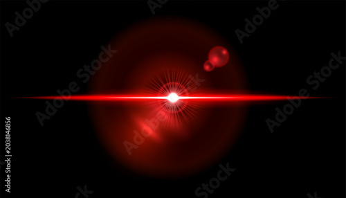 Futuristic Red Lens Flare Light Effect Abstract Background