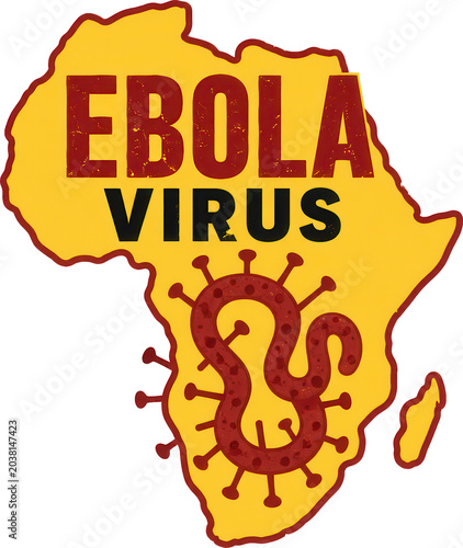 Ebola with African Map Illustration for Public Health Awareness Graphic Design
