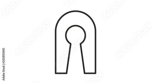 Abstract Archway Silhouette with Keyhole Shape Inside
